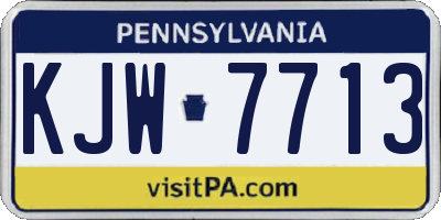 PA license plate KJW7713
