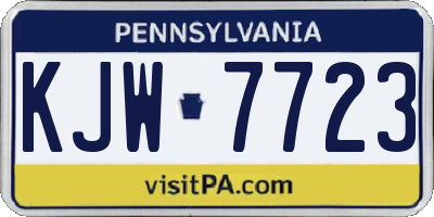 PA license plate KJW7723