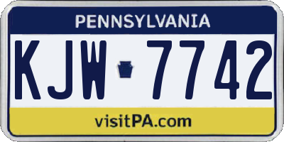 PA license plate KJW7742