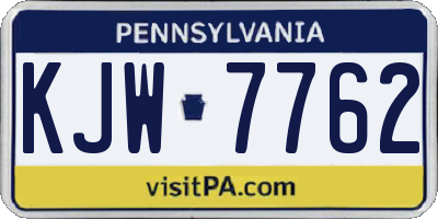 PA license plate KJW7762