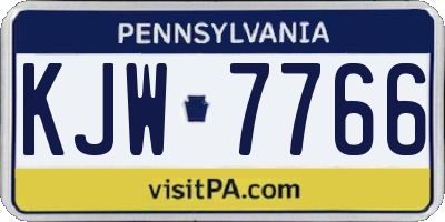 PA license plate KJW7766