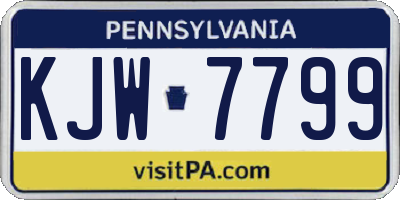 PA license plate KJW7799