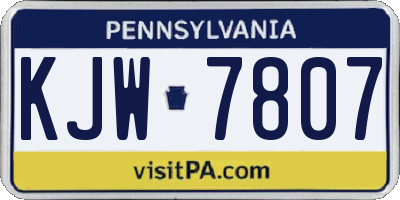 PA license plate KJW7807