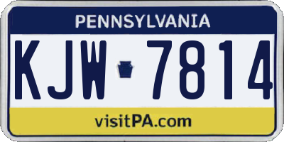 PA license plate KJW7814