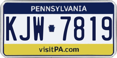 PA license plate KJW7819