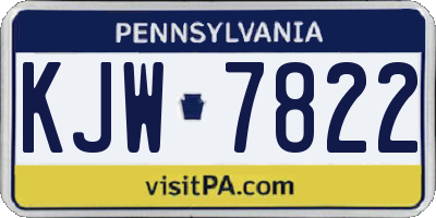 PA license plate KJW7822
