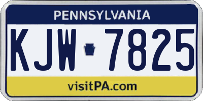 PA license plate KJW7825