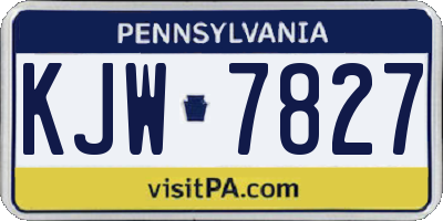 PA license plate KJW7827