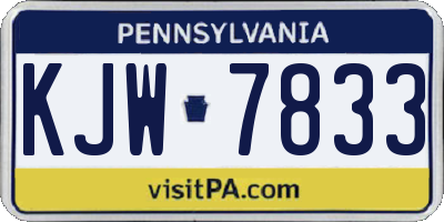 PA license plate KJW7833