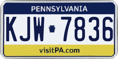 PA license plate KJW7836