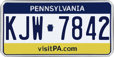 PA license plate KJW7842