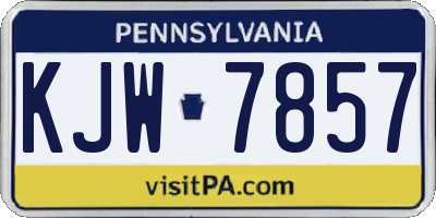 PA license plate KJW7857