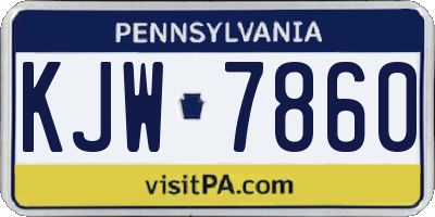 PA license plate KJW7860
