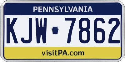 PA license plate KJW7862