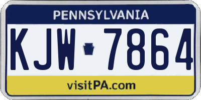 PA license plate KJW7864