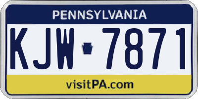 PA license plate KJW7871