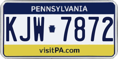 PA license plate KJW7872