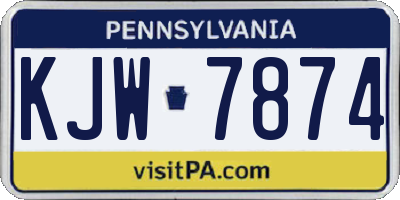 PA license plate KJW7874