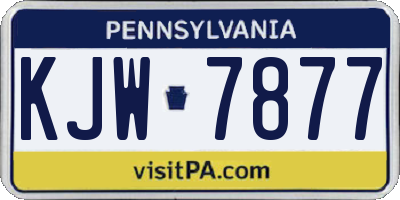 PA license plate KJW7877