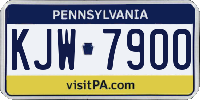 PA license plate KJW7900
