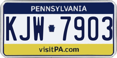 PA license plate KJW7903
