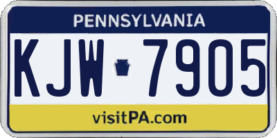 PA license plate KJW7905