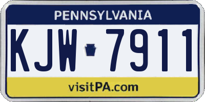 PA license plate KJW7911