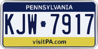 PA license plate KJW7917
