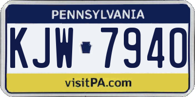PA license plate KJW7940