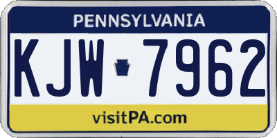 PA license plate KJW7962