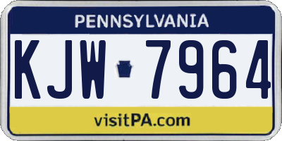 PA license plate KJW7964