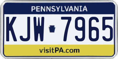 PA license plate KJW7965