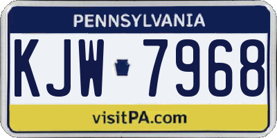 PA license plate KJW7968
