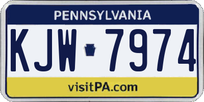 PA license plate KJW7974