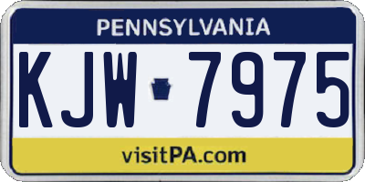 PA license plate KJW7975