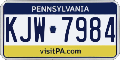 PA license plate KJW7984