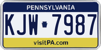 PA license plate KJW7987