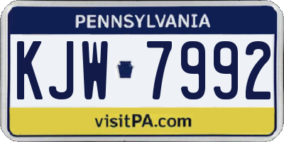 PA license plate KJW7992