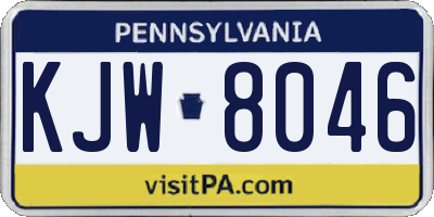PA license plate KJW8046