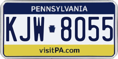 PA license plate KJW8055