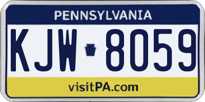 PA license plate KJW8059