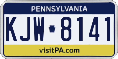 PA license plate KJW8141