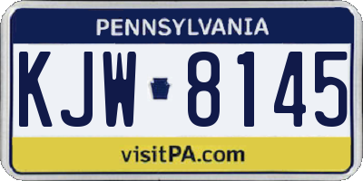 PA license plate KJW8145