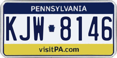 PA license plate KJW8146