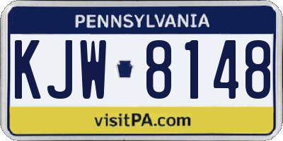 PA license plate KJW8148