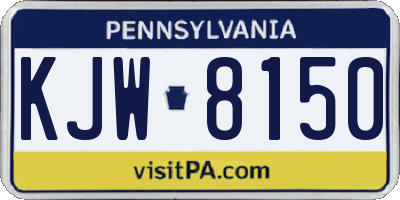 PA license plate KJW8150