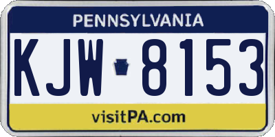 PA license plate KJW8153