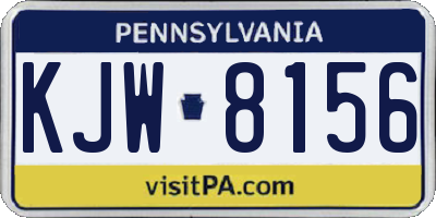 PA license plate KJW8156