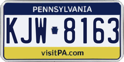 PA license plate KJW8163