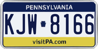 PA license plate KJW8166